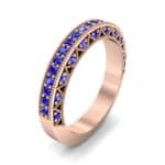 Three-Sided Filigree Blue Sapphire Ring (0.39 CTW) Perspective View