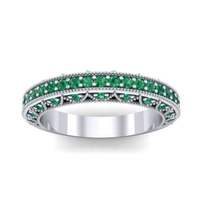 Three-Sided Filigree Emerald Ring (0.39 CTW) Top Dynamic View