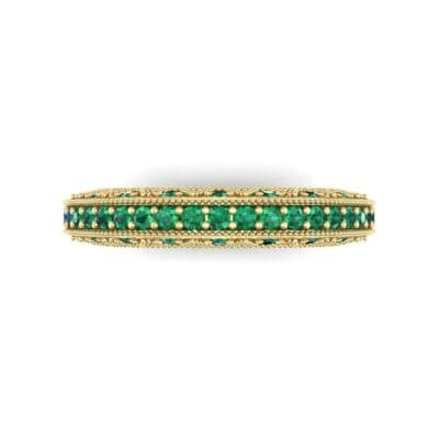 Three-Sided Filigree Emerald Ring (0.39 CTW) Top Flat View