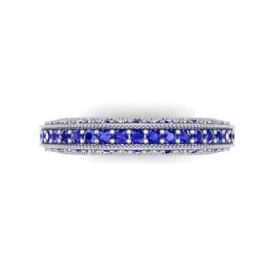 Three-Sided Filigree Blue Sapphire Ring (0.39 CTW) Top Flat View