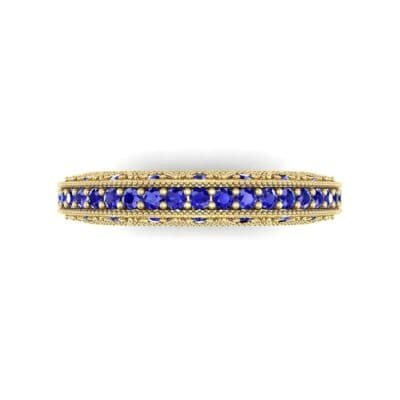 Three-Sided Filigree Blue Sapphire Ring (0.39 CTW) Top Flat View