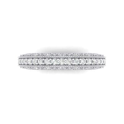 Three-Sided Filigree Crystal Ring (0.39 CTW) Top Flat View