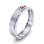 Pave Rhombus Ruby Ring (0.03 CTW) Perspective View
