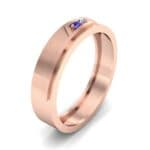 Pave Rhombus Blue Sapphire Ring (0.03 CTW) Perspective View