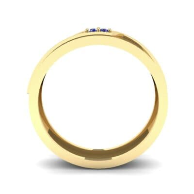 Pave Rhombus Blue Sapphire Ring (0.03 CTW) Side View