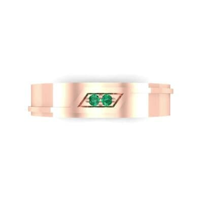 Pave Rhombus Emerald Ring (0.03 CTW) Top Flat View