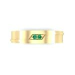 Pave Rhombus Emerald Ring (0.03 CTW) Top Flat View