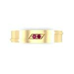 Pave Rhombus Ruby Ring (0.03 CTW) Top Flat View