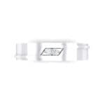 Pave Rhombus Crystal Ring (0.03 CTW) Top Flat View