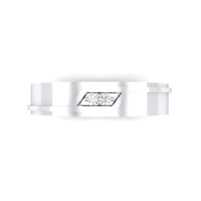 Pave Rhombus Crystal Ring (0.03 CTW) Top Flat View