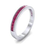 Channel-Set Toothed Rim Ruby Ring (0.29 CTW) Perspective View