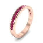 Channel-Set Toothed Rim Ruby Ring (0.29 CTW) Perspective View