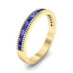 Channel-Set Toothed Rim Blue Sapphire Ring (0.29 CTW) Perspective View