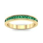 Channel-Set Toothed Rim Emerald Ring (0.29 CTW) Top Dynamic View