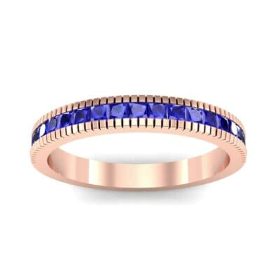 Channel-Set Toothed Rim Blue Sapphire Ring (0.29 CTW) Top Dynamic View