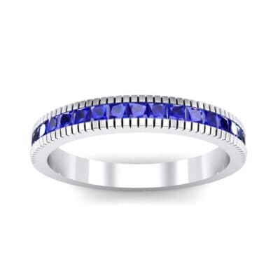 Channel-Set Toothed Rim Blue Sapphire Ring (0.29 CTW) Top Dynamic View