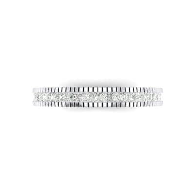 Channel-Set Toothed Rim Crystal Ring (0.29 CTW) Top Flat View