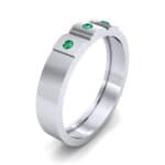 Three-Stone Divide Emerald Ring (0.08 CTW) Perspective View