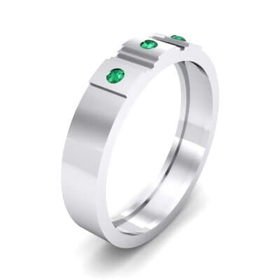Three-Stone Divide Emerald Ring (0.08 CTW) Perspective View