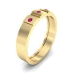 Three-Stone Divide Ruby Ring (0.08 CTW) Perspective View