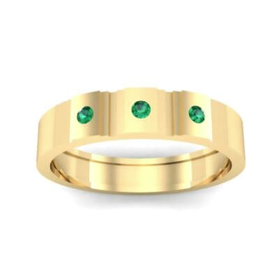 Three-Stone Divide Emerald Ring (0.08 CTW) Top Dynamic View