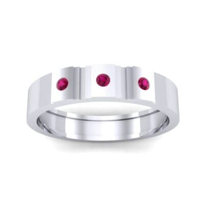 Three-Stone Divide Ruby Ring (0.08 CTW) Top Dynamic View