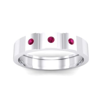 Three-Stone Divide Ruby Ring (0.08 CTW) Top Dynamic View