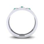 Three-Stone Divide Emerald Ring (0.08 CTW) Side View