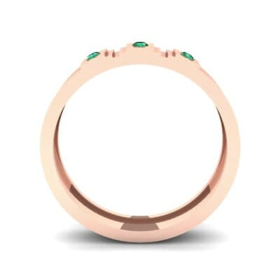 Three-Stone Divide Emerald Ring (0.08 CTW) Side View