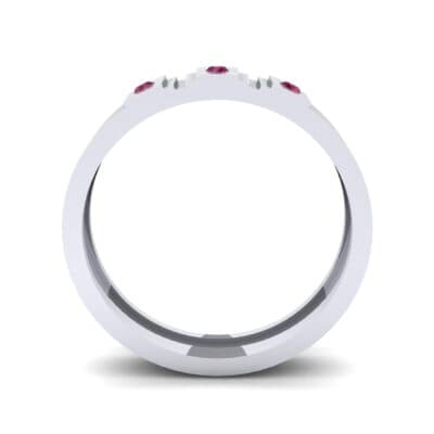 Three-Stone Divide Ruby Ring (0.08 CTW) Side View
