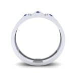 Three-Stone Divide Blue Sapphire Ring (0.08 CTW) Side View