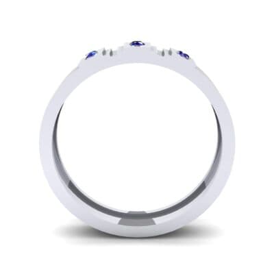 Three-Stone Divide Blue Sapphire Ring (0.08 CTW) Side View