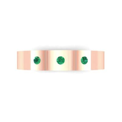 Three-Stone Divide Emerald Ring (0.08 CTW) Top Flat View
