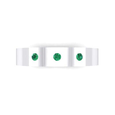 Three-Stone Divide Emerald Ring (0.08 CTW) Top Flat View