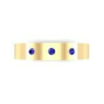 Three-Stone Divide Blue Sapphire Ring (0.08 CTW) Top Flat View
