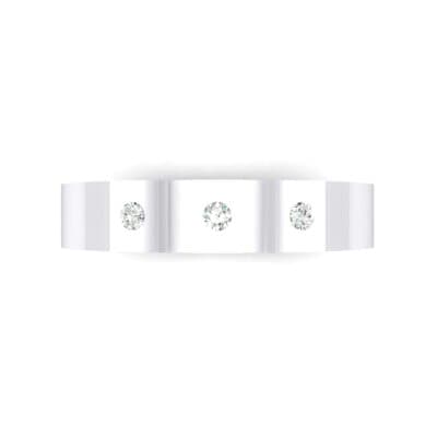 Three-Stone Divide Crystal Ring (0.08 CTW) Top Flat View