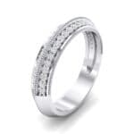 Knife-Edge Pave Milgrain Crystal Ring (0.37 CTW) Perspective View