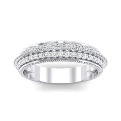 Knife-Edge Pave Milgrain Crystal Ring (0.37 CTW) Top Dynamic View