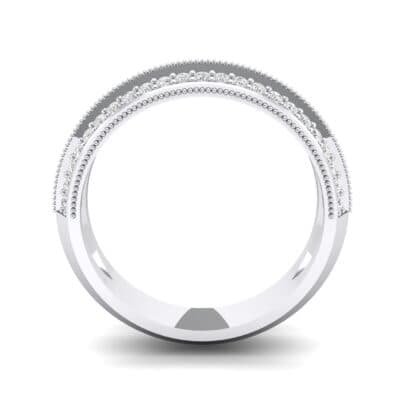 Knife-Edge Pave Milgrain Crystal Ring (0.37 CTW) Side View