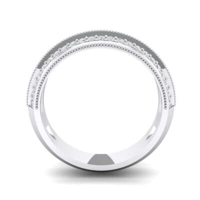 Knife-Edge Pave Milgrain Crystal Ring (0.37 CTW) Side View