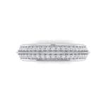 Knife-Edge Pave Milgrain Crystal Ring (0.37 CTW) Top Flat View