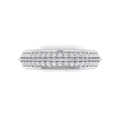 Knife-Edge Pave Milgrain Crystal Ring (0.37 CTW) Top Flat View