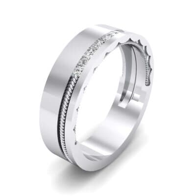 Demilune Rope Inlay Crystal Ring (0.14 CTW) Perspective View