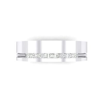 Demilune Rope Inlay Crystal Ring (0.14 CTW) Top Flat View