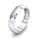 Beveled Edge Demilune Crystal Ring (0.18 CTW) Perspective View