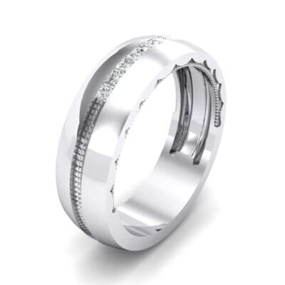 Demilune Channel Crystal Ring (0.14 CTW) Perspective View