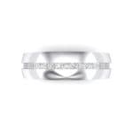 Demilune Channel Crystal Ring (0.14 CTW) Top Flat View