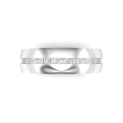 Demilune Channel Crystal Ring (0.14 CTW) Top Flat View