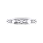 Demilune Islet Crystal Ring (0.08 CTW) Top Flat View