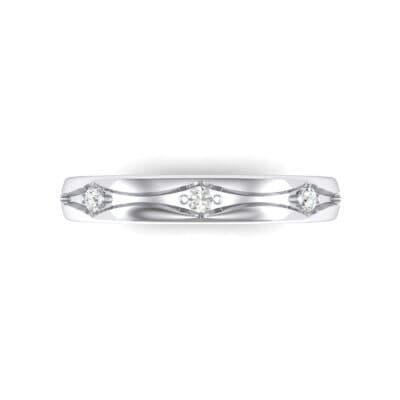 Demilune Islet Crystal Ring (0.08 CTW) Top Flat View